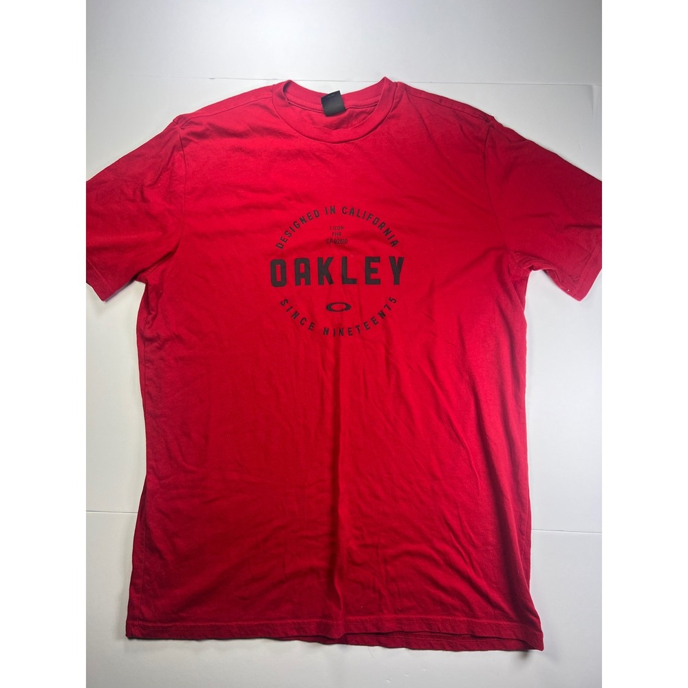 Oakley T-Shirt Mens XL Red Graphic California Heritage Regular Fit Short Sleeve‎